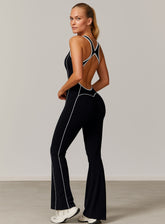 AURA – Hollow Back Yoga Jumpsuit - Black - VECTOR SPORTSWEAR