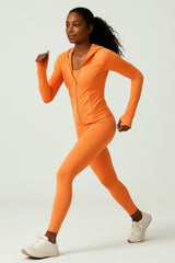 Athleia - SlimFit Zip Hoodie - Orange - VECTOR SPORTSWEAR