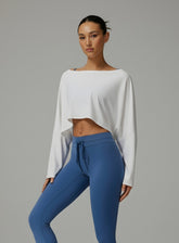 Batwing Long Sleeve Top - White - VECTOR SPORTSWEAR