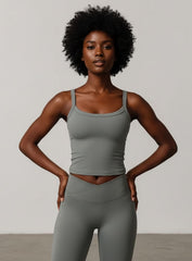 Brushed Square - Neck Tank - Olive Slate - VECTOR SPORTSWEAR