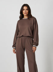 Casual Loose Fit Sweater - Dark Brown - VECTOR SPORTSWEAR