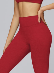 Model wearing CloudSense brushed seamless high-waist leggings with peach-lift sculpt design | Vectorsportswear