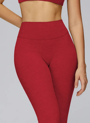 Athletic model in seamless brushed high-waist sculpt leggings, peach-lift and sweat-wicking | Vector Sportswear