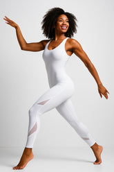 FLUX – Seamless Yoga Jumpsuit - White - VECTOR SPORTSWEAR