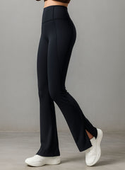 FlowRise - Split Flare Leggings - Black - VECTOR SPORTSWEAR