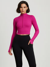 Half Zip Yoga Top - Mulberry - VECTOR SPORTSWEAR