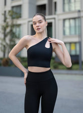 HERA - SOLO FIT CROP TOP BRA - BLACK - VECTOR SPORTSWEAR