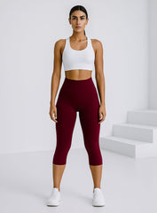 Mid - Calf Running Legging - Bordeaux - VECTOR SPORTSWEAR