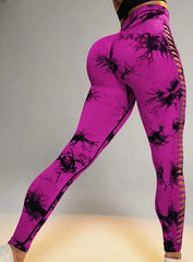 RIFT™ Tie-Dye Scrunch Leggings - Deep Rose Red