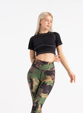 SKADI - Short Sleeves Fiber Crop Top - Black - VECTOR SPORTSWEAR