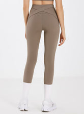 SculptCore Crossover Leggings - Milk Coffee - VECTOR SPORTSWEAR
