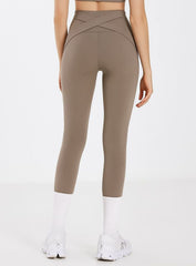 SculptCore Crossover Leggings - Milk Coffee - VECTOR SPORTSWEAR