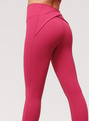 SculptCore Crossover Leggings - Rose Red - VECTOR SPORTSWEAR