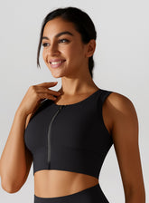 SculptEase Zipper Bra - Black - VECTOR SPORTSWEAR