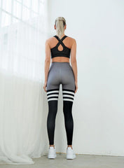 THRUD - Monochrome Harmony Line Legging - Black And Grey - VECTOR SPORTSWEAR