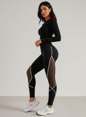 THRUD - Lacy Lattice Legging - Black & White - VECTOR SPORTSWEAR