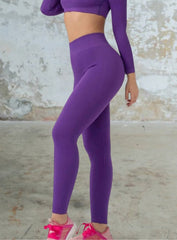 VESTA - HYDRAFIT RIBBED SEAMLESS LEGGING - PURPLE - VECTOR SPORTSWEAR