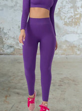 VESTA - HYDRAFIT RIBBED SEAMLESS LEGGING - PURPLE - VECTOR SPORTSWEAR
