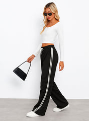 Streetwear Wide Leg Sweatpants - Black - VECTOR SPORTSWEAR