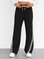 Streetwear Wide Leg Sweatpants - Black - VECTOR SPORTSWEAR