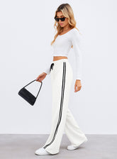 Streetwear Wide Leg Sweatpants - White - VECTOR SPORTSWEAR