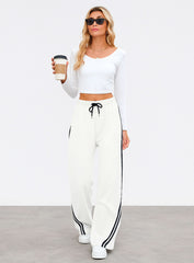 Streetwear Wide Leg Sweatpants - White - VECTOR SPORTSWEAR