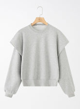 The Essential Pleated Knit Sweater - Gray - VECTOR SPORTSWEAR