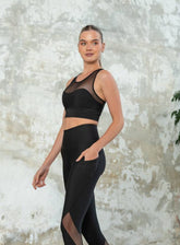 FREYA - LACY SPORTS BRA - BLACK - VECTOR SPORTSWEAR