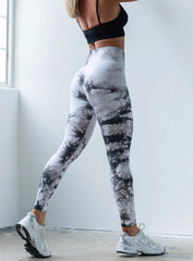 GEFION - SEAMLESS PUSH UP TIE DYE - FULL SET - LEGGING + BRA - PATTERNED - VECTOR SPORTSWEAR