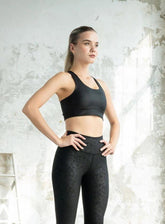 HERA - CHIC CHAPS HELIX SPORTS BRA - BLACK - VECTOR SPORTSWEAR