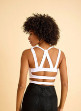 HESTIA - FORTRESS SPORTS BRA - WHITE - VECTOR SPORTSWEAR