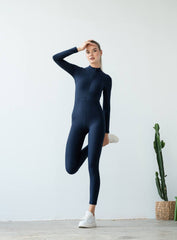 HLIN - ZIPPER LONG SLEEVES JUMPSUIT - NAVY BLUE - VECTOR SPORTSWEAR