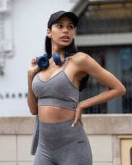 JORD - HYDRAFIT SEAMLESS ACID WASH PUSH UP LEGGING + BRA - FULL SET - GREY - VECTOR SPORTSWEAR