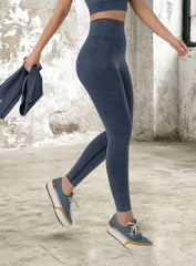 JORD - HYDRAFIT SEAMLESS PUSH UP ACID WASH LEGGING - BLUE JEANS - VECTOR SPORTSWEAR