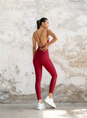 NORSE - YOGA JUMPSUIT - MAROON - VECTOR SPORTSWEAR