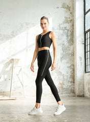 THRUD - ZIPFIT ACTIVE SLEEVELESS CROP TOP - BLACK - VECTOR SPORTSWEAR