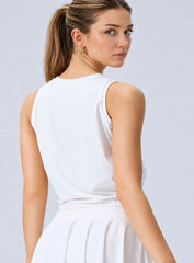 AURA™ Adjustable Ruched Tank - White