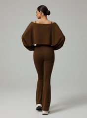 Batwing Long Sleeve Top - Brown - VECTOR SPORTSWEAR