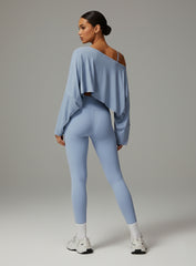 Batwing Long Sleeve Top - Gray Blue - VECTOR SPORTSWEAR