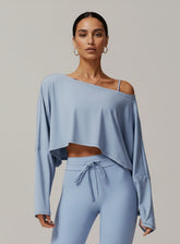 Batwing Long Sleeve Top - Gray Blue - VECTOR SPORTSWEAR