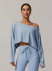 Batwing Long Sleeve Top - Gray Blue - VECTOR SPORTSWEAR