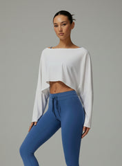 Batwing Long Sleeve Top - White - VECTOR SPORTSWEAR