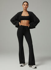 Batwing Long Sleeve Top - Black - VECTOR SPORTSWEAR