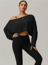 Batwing Long Sleeve Top - Black - VECTOR SPORTSWEAR