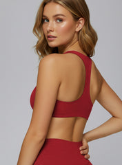 Athletic model in CloudSense seamless high-support workout bra, soft brushed performance fabric | Vectorsportswear