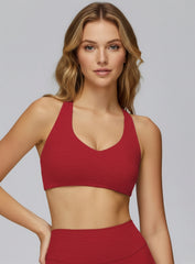 Model wearing CloudSense Brushed Seamless Bra with high support and sculpt fit for training | Vectorsportswear