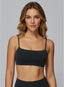 CloudSense Brushed Sports Bra in Ink Black by Vectorsportswear – soft-touch fabric with medium support and racerback design.