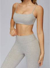 CloudSense Brushed Sports Bra in Light Brown by Vectorsportswear – soft-touch fabric with medium support and racerback design.