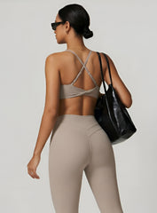 CoreFlow Sports Bra - Ivory Beige - VECTOR SPORTSWEAR