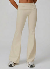 FlexFold™ Flare Leggings - Apricot Cream
